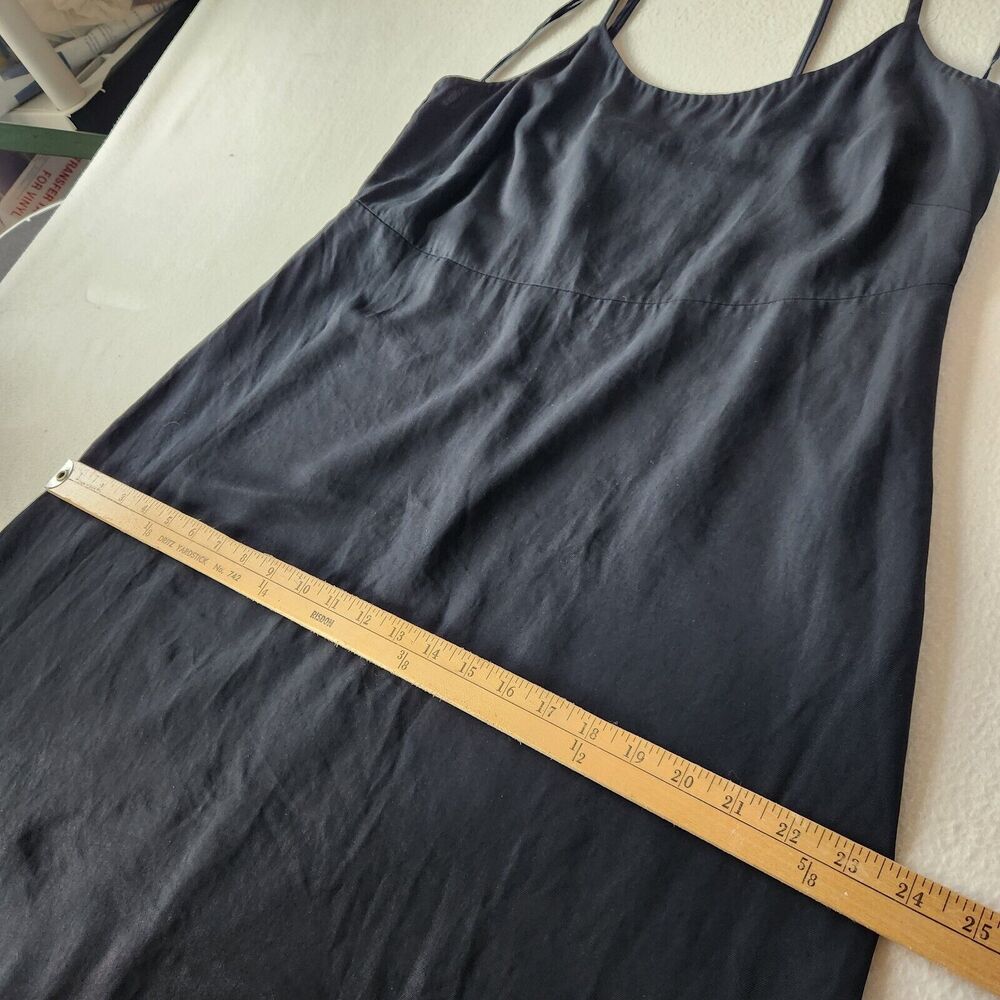 Everlane Black Japanese Crossback Slip Midi Dress Size 12 Sleek Minimalist - Picture 5 of 10